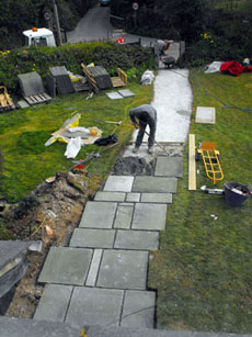Flagstone paths and patios laid in Cornwall